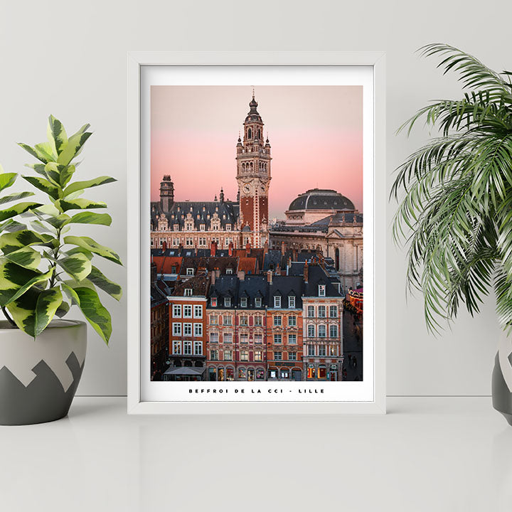 Affiche - Poster du beffroi de la chambre de commerce de Lille - Photographie de Benjamin Clipet - Une idée cadeau de décoration à offrir pour un proche 