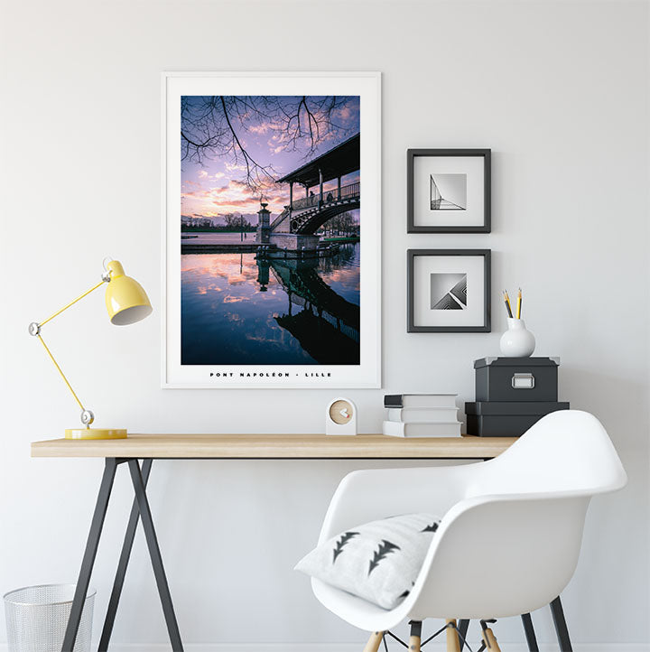 Affiche - Poster du pont Napoléon à Lille - Photographie de Benjamin Clipet - Une idée cadeau de décoration à offrir à un proche. 