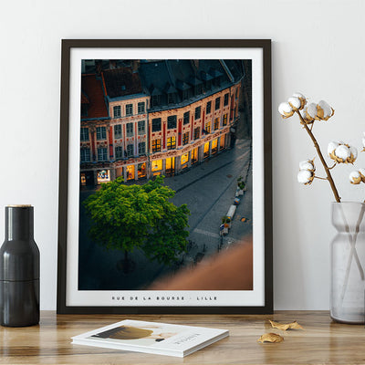Affiche - Poster de la rue de la Bourse à Lille - Photographie de Nablezon - Une idée cadeau de décoration à offrir à un proche. 
