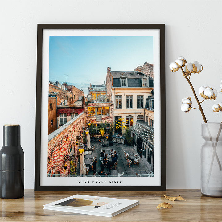 Affiche - Poster de la terrasse de Méert à Lille - Photographie de Nablezon - Une idée cadeau de décoration à offrir à un proche. 