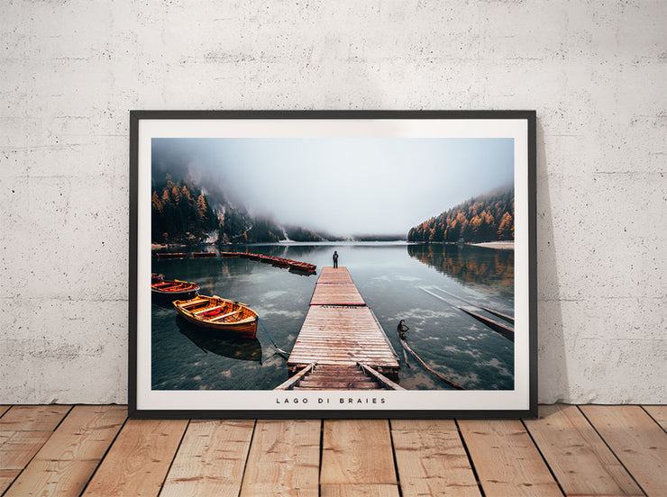 Affiche - Poster du lac de Braies en Italie - Photographie de Nablezon - Une idée cadeau de décoration à offrir à un proche