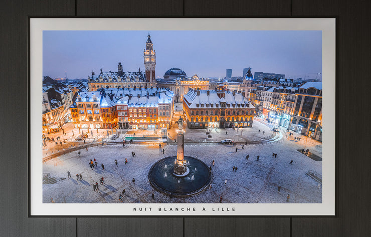 Affiche - Poster de la Grand-Place à Lille - Photographiée par Nablezon - Une idée cadeau de décoration à offrir à un proche. 