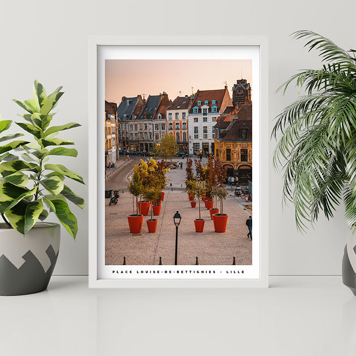Affiche - Poster de la place Louise de Bettignies, à Lille - Photographie de Benjamin Clipet - Une idée cadeau de décoration à offrir à un proche. 