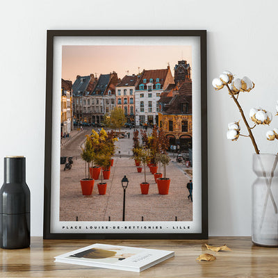 Affiche - Poster de la place Louise de Bettignies, à Lille - Photographie de Benjamin Clipet - Une idée cadeau de décoration à offrir à un proche. 