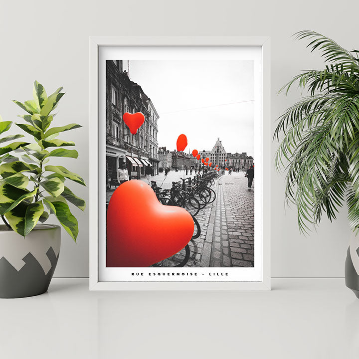 Affiche - Poster de la rue Esquermoise à Lille - Photographie de Benjamin Clipet - Une idée cadeau de décoration à offrir à un proche. 